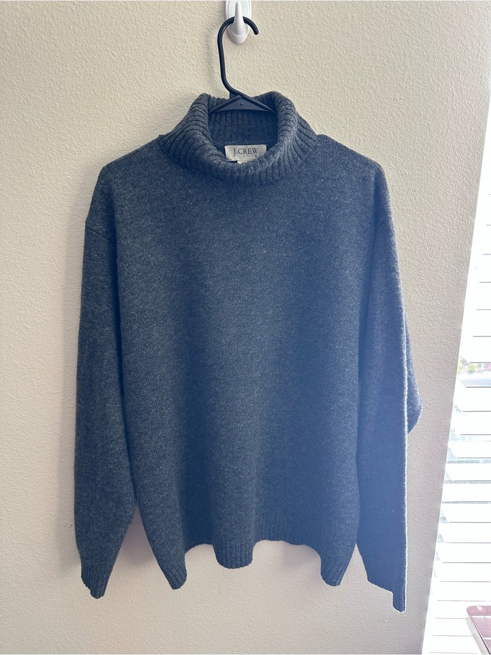 J.Crew vintage 100% Lambswool Turtleneck Sweater Charcoal Gray XL